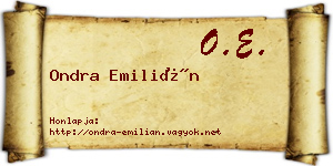 Ondra Emilián névjegykártya
